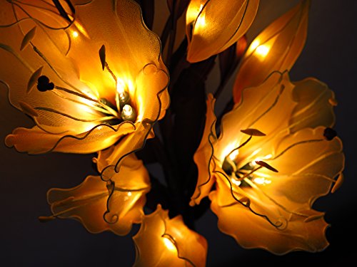 Lily Artificial Flowers Lamps, Vase/Floor/Table Lamps, Night Light, Wedding Lighting, Home Decor, Gift, Made By Nylon, Paper, Fabric, 20 Light Bulbs, 33 Inch #TOP2