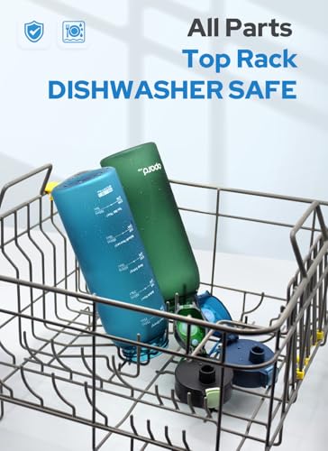 Image of Opard Zip 30oz Plastic Water Bottle Dishwasher Safe, Leakproof Flip-Top Lid, BPA Free Tritan, Wide Mouth Reusable Sports Water Bottle for Gym Hiking Commuting Outdoor Travel and School