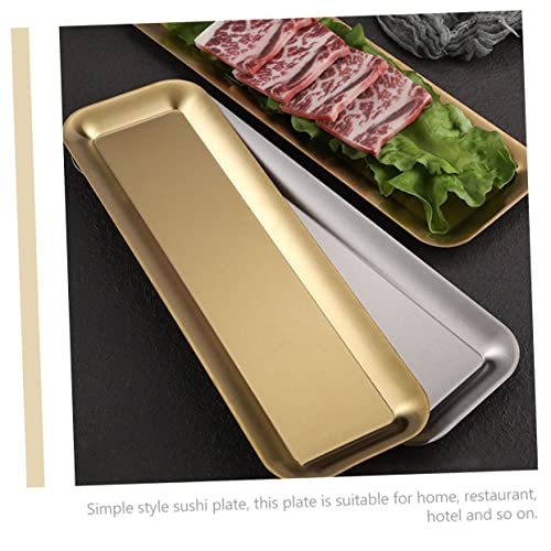 Plato para sushi de acero inoxidable color dorado miniatura 5