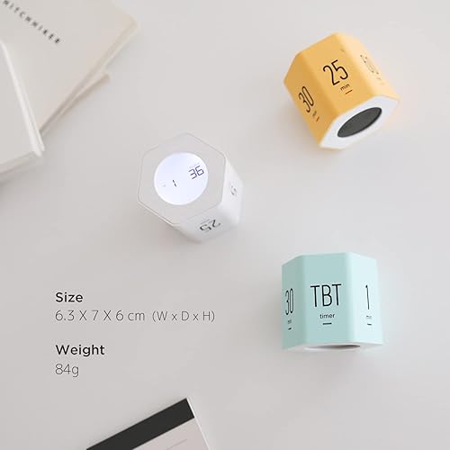 Miniatura 9 de mooas Cubo de reloj multihexagonal, reloj digital, temporizador Pomodoro, pantalla retroiluminada, modo de cuenta y temporizador de cuenta