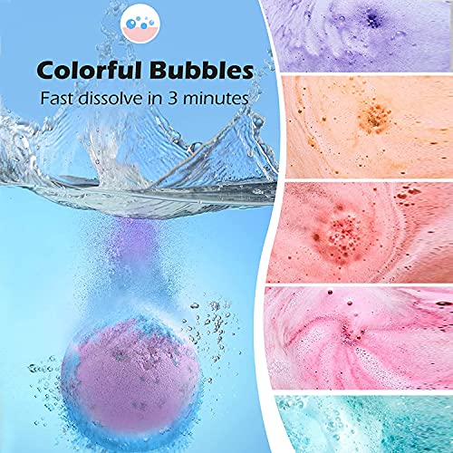 OFUN Bath Bombs & Scented Candles Gift Set, Large Bombs for Women Gifts, Spa Gift Idea for Girls, Friends, Kids Girlfriends Mum Mother's Day Birthday | 5 Bubble Balls & 4 Organic Soy Candles - Image 3