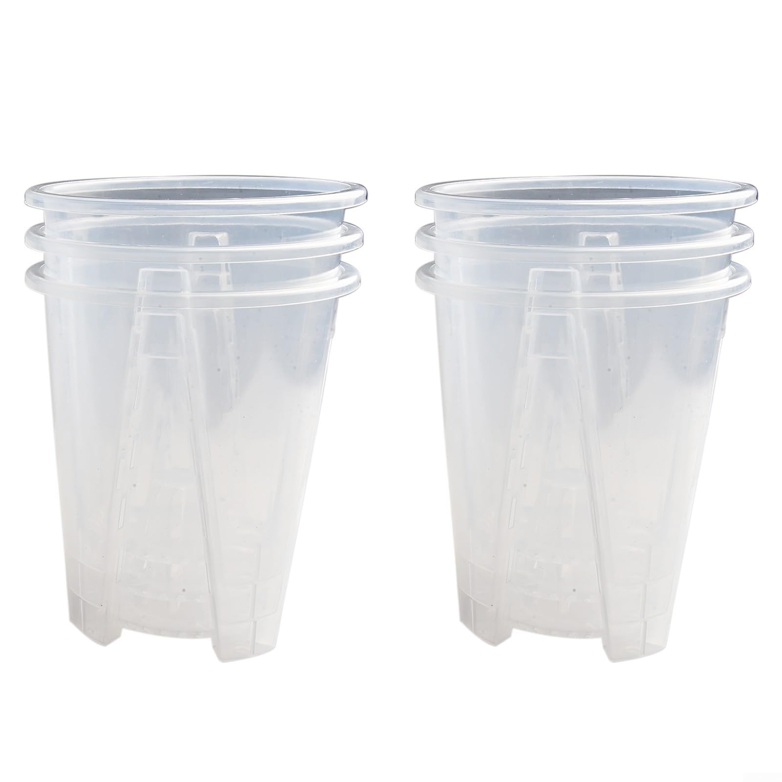 Pots de fleurs transparents 16cm lot de 6 conteneurs plastiques pour jardin et orchidée