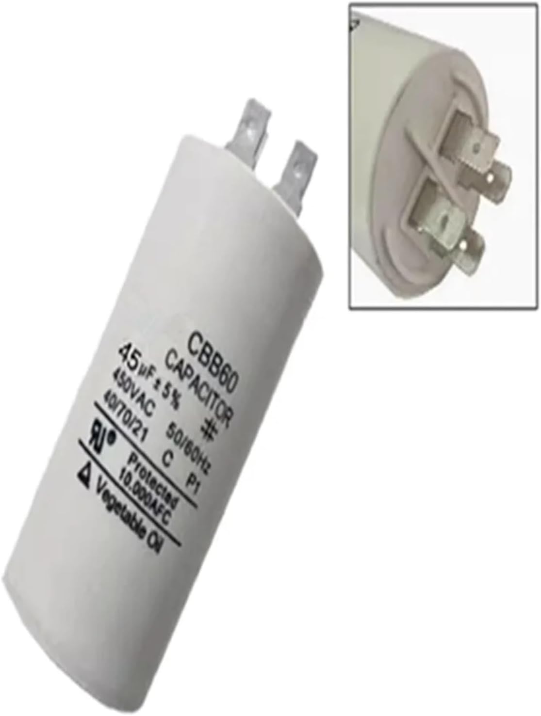 1 PCS CBB60 450V Plug-in Capacitor 5UF 6UF 8UF 10UF 15UF 20UF 25UF 30UF 50UF 60 70 80 100UF Washer Pump capacitance of The Insert(35UF 50X100)