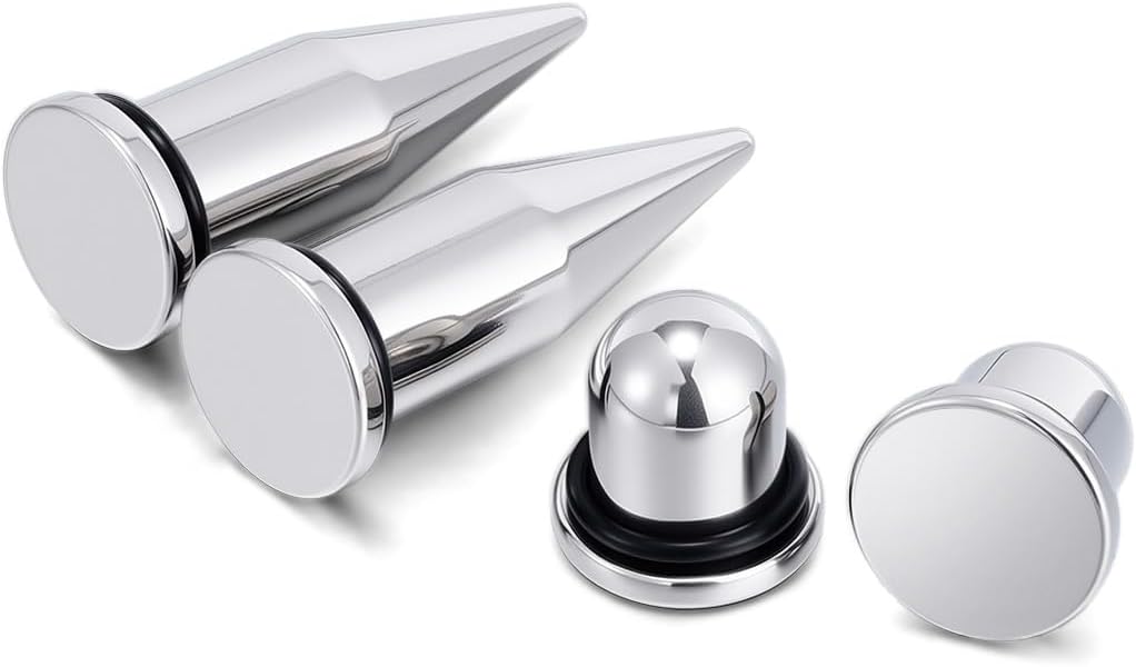 TBOSEN Stainless Steel Tapers and Flat Top Plugs Set Body Piercing Stretching Kit Single Size Ear Expander 14G-00G