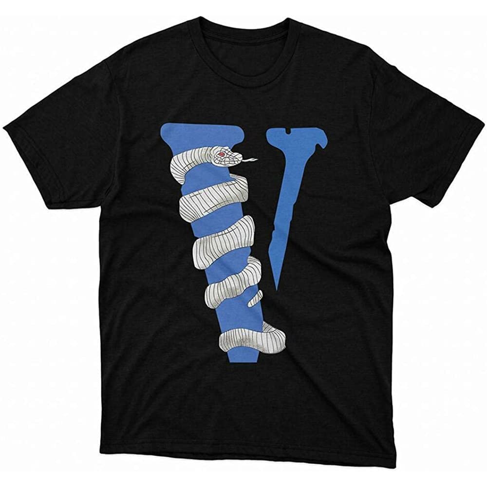 gudanVlone White Snake Shirt T-Shirt for Men Black