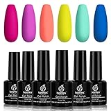 Beetles Gel Nail Polish Set - Pool Party Collection 6 Colors Turquoise Purple Blue Pink Neon Gel...