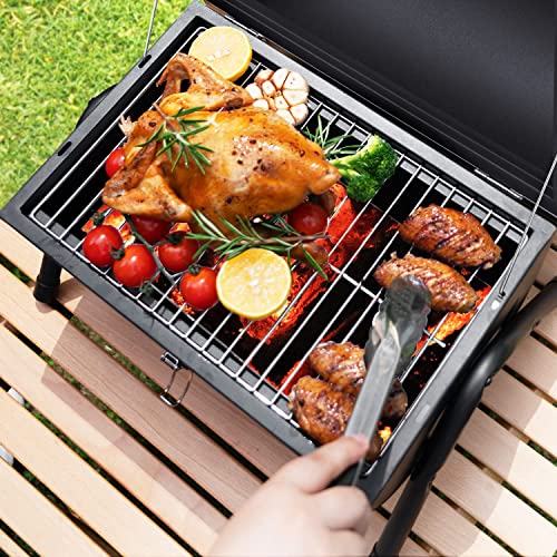 Portable Charcoal Grill, Tabletop Outdoor Barbecue Smoker, Small Bbq Grill For Outdoor Cooking Backyard Camping Picnics Beach By Dnkmor Green #TOP2