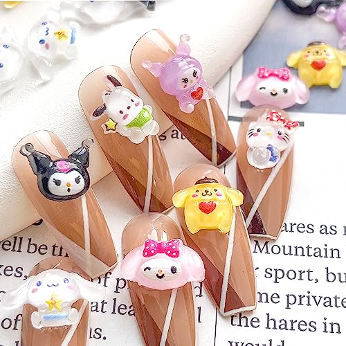 70PCS Kawaii Nail Art Charms 3D Cute Cat Resin Jelly Gummy Sweet Candy Slime Making Ornament Nail Decoration Accessories for DIY - Image 3