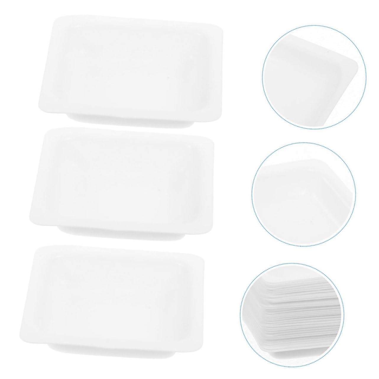GLEAVI 100pezzi Pans Weighing Boats Contenitori Per Polveri Resistenti e Riutilizzabili Per Laboratori e Misurazioni Precise