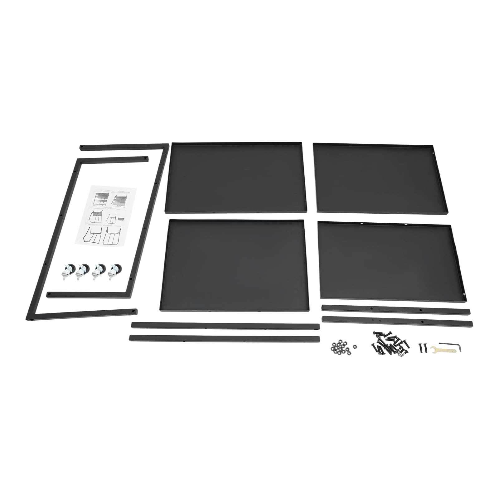 Scaffale HiFi a 4 livelli in metallo con ruote, per giradischi, impianti stereo, stoccaggio di dischi in vinile, versatile come scaffale HiFi o scaffale d'appoggio, 60 x 52 x 85 cm