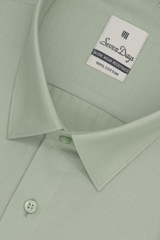 Image of 7-DAYS Men's Premium Formal Shirt - 100% Pure Cotton, Regular Fit, Plain, Full Sleeves, with Pocket - Perfect for Office Wear & Under Suits