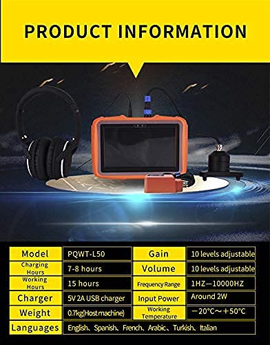 PQWT L50 Newest High Performance Underground Water Pipeline Portable Leak Detector Acoustic Water Leak Detector