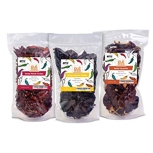 Dried Chili Pepper 3 Pack Bundle - Ancho, Guajillo, Arbol The Holy Trinity