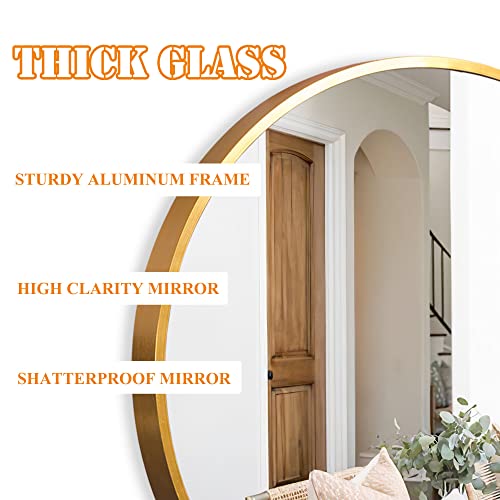 Neutype 28 Inch Round Mirror Circle Mirrors For Wall, Gold Bathroom Mirror For Wall Round Mirrors For Bathroom, Wall Mounted Mental Frame Home Decor For Bathroom Entry Dining Room And Living Room #TOP3
