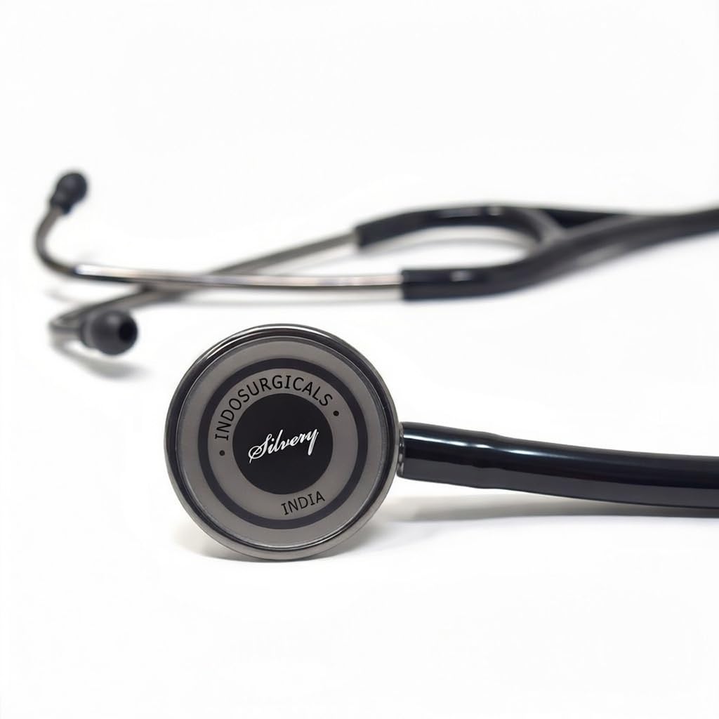 IS IndoSurgicals Silvery III-SS Stethoscope (Black) 1