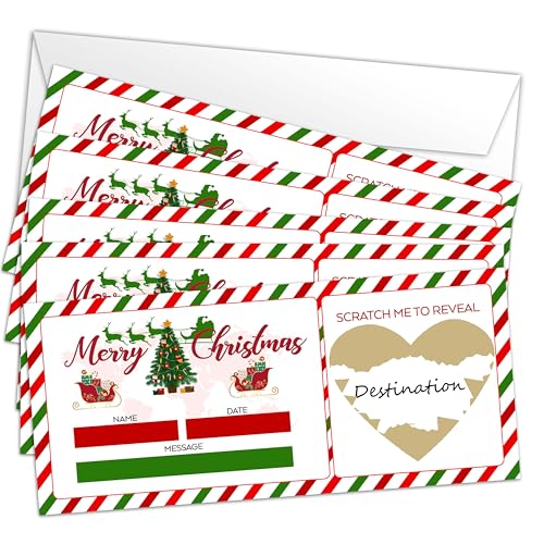 Billet doux de Noël surprise : lot de 10 cartes d'embarquement à gratter pour moments magiques