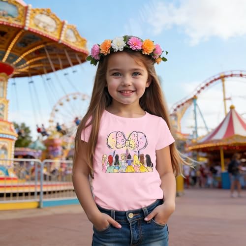 Image of Princess Shirts Toddler Girl Magic Kingdom Kid Shirt Girls Trip Tee Holiday Magical Castle Vacation Short Sleeve Tops