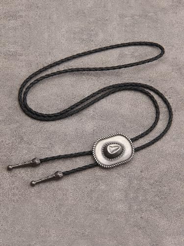 Image of GelConnie Native American Bolo Tie Rodeo Cowboy Leather Necktie Western Necklace Costume Accessories for Men,Women