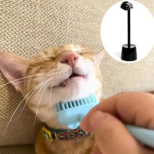 PARTYZOO Massage Cat Brush-Licking Your Cat Like a Mama Cat to Comfort - Pet Grooming Brush Comb Scratcher Massage Tool for Long & Short Fur Kitten Cats Dogs (Black)