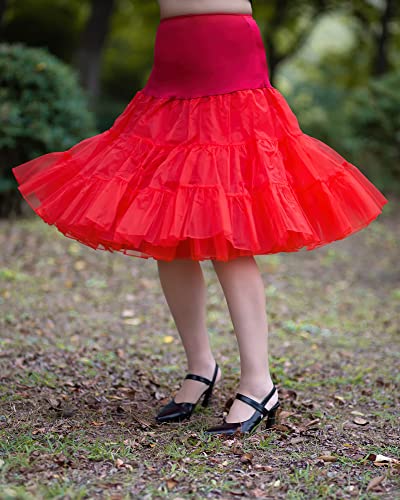 Image of 1950s Vintage Knee Length Crinoline Petticoats For Women Tulle skirts for under dresses 50s Clothing