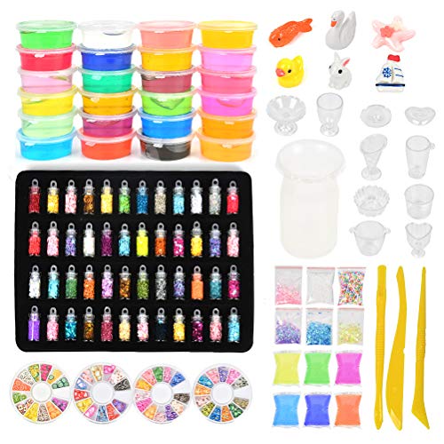 Slime Kit Glitter Slime para Niños 108 PCS Kit de Fluffy Slime...