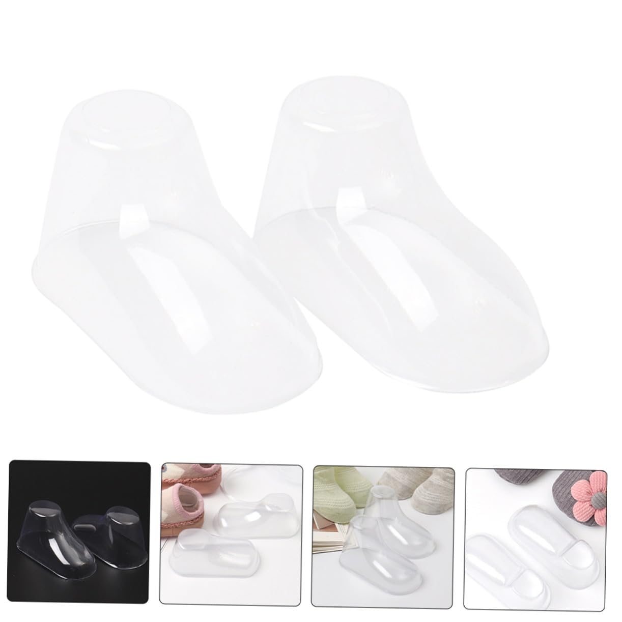 Beavorty Présentoirs à Chaussures pour Bébés 50 Pièces en PVC Robuste et Non Déformable, Supports Transparents pour Chaussettes et Chaussures Bébé, pour Rangement Familial