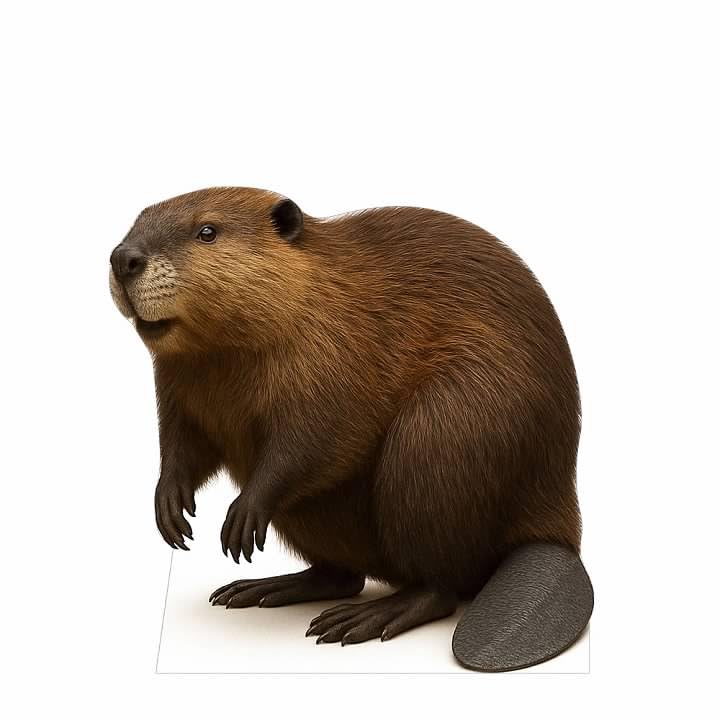Image of Beaver 2FT Life Size Cardboard Cutout - A Fun Animal Standup for Photo Booths, Birthday Parties, and Events