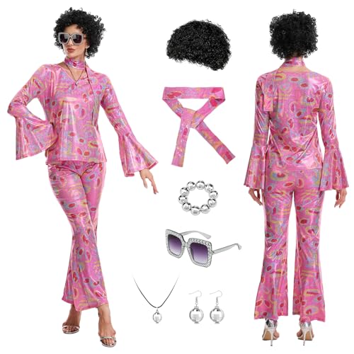 Costume des années 60 et 70 disco complet 9 pièces pour réussir votre look de fête facilement