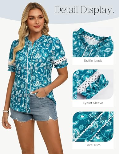 Save on GRACE KARIN Women's Boho Floral Blouse with Code HW3STP8B