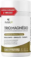TRIO.MAGNÉSIO - Longa Duração: 2 Meses de Uso, Bisglicinato - Dimalato - Taurato, 260mg Alta Concentração,120 Cápsulas, Fortalvit
