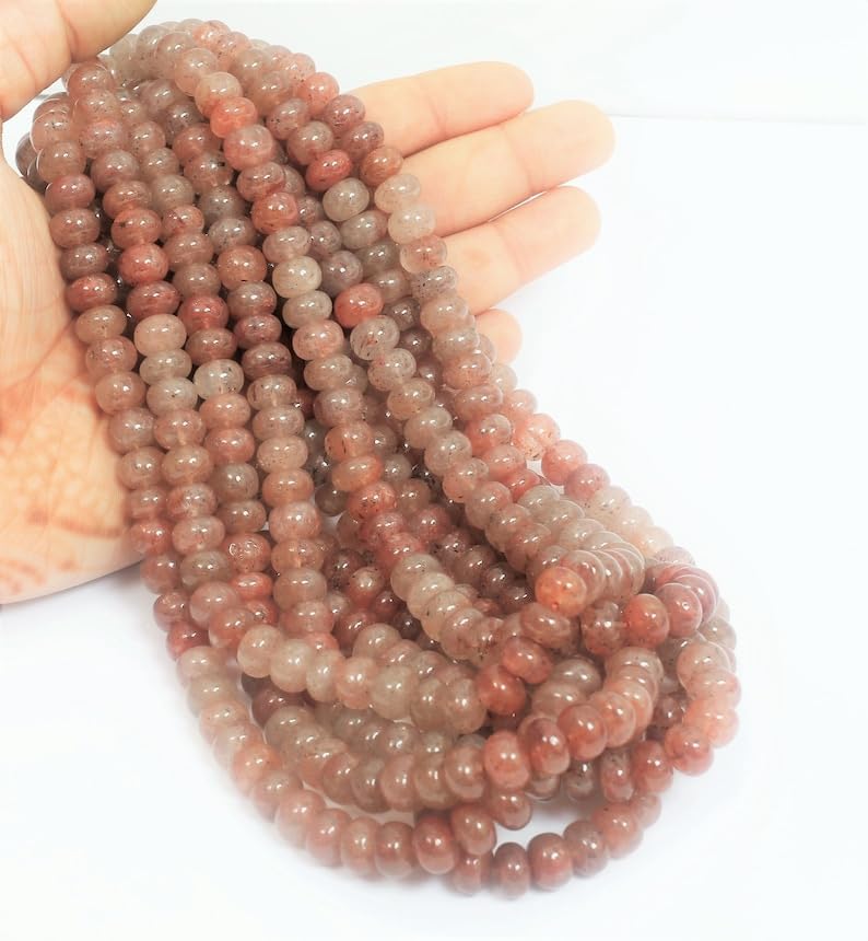 Quartz fraise naturel perles rondes facettées 7-10mm pour bijoux d'exception