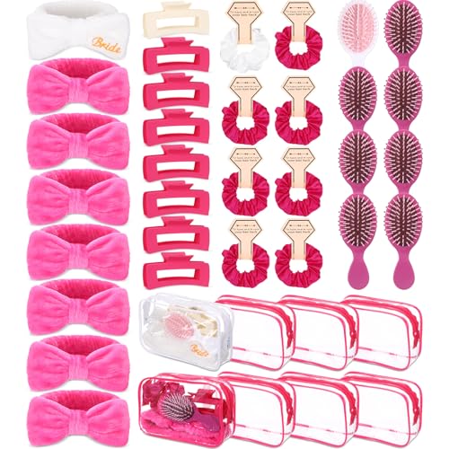 Wavyknot 40 Pcs Bachelorette Favor Set Include Headband Scrunchies Hair