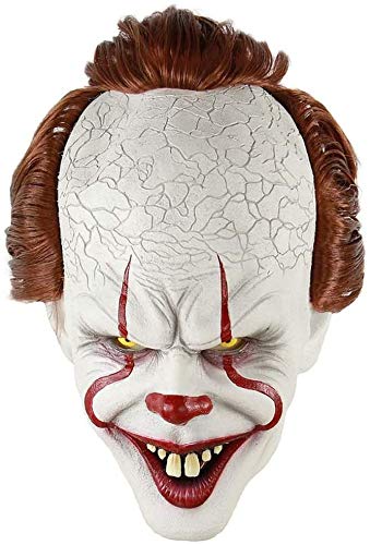 Pennywise Scary Clown Latex Mask Joker Scary Creepy Halloween Costume Props Face Mask for Adults