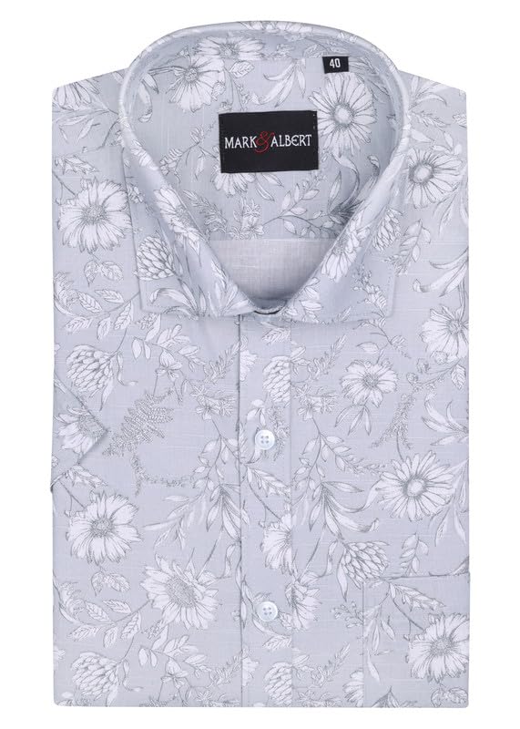 Image of MARK & ALBERT Mens Half Sleeves Printed Shirt
