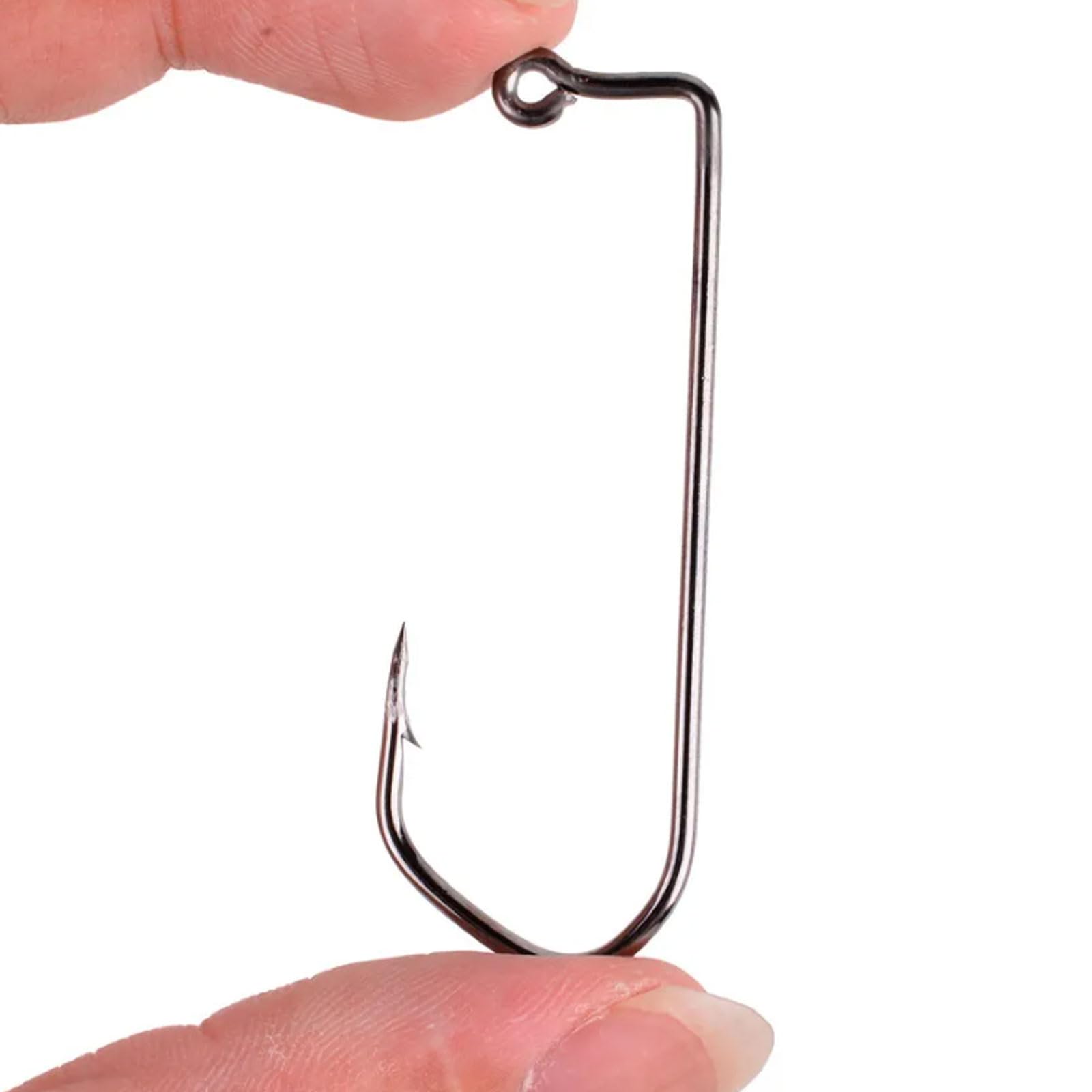 attrezzatura da pesca, Ami da pesca 100 pezzi Jig Gancio nero spinato Amo 90 gradi in acciaio ad alto tenore di carbonio for gli appassionati