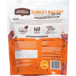 Rachael Ray Nutrish Turkey Bites Actual Meat Grain Free Canine Treats, Turkey Recipe with Hickory Smoked Bacon Taste, 12 Ounces (Packaging Could Differ)