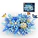 NERCISU Blue Flowers Bouquet Building Sets, Artificial Flower Botanical Collection, Home Decor Office Wall Art Plant Decoration, Building Toys Gifts for Adults Women and Kids Girls Age 8-12 (917 PCS)