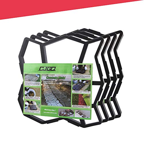 Anothera 4Pack 13.4"x13.4"x1.42" Walk Maker Reusable Concrete Path Maker Molds Stepping Stone Paver Lawn Patio Yard Garden DIY Walkway Pavement Paving Moulds (Irregular)