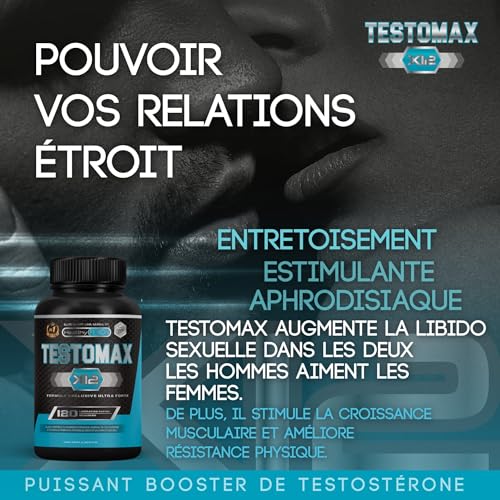 Healthy Fusion, TestoMax | Booster de Testostérone Naturel | Maca des Andes & Taurine | Améliore Vitalité, Masse Musculaire & Performances | Brûle-Graisses Efficace | 120 Capsules – Image 4