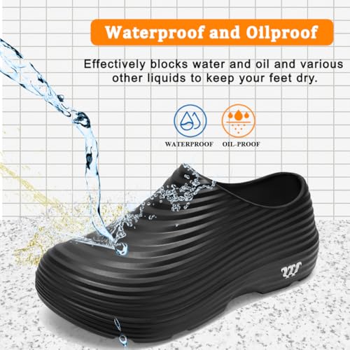 Image of Unisex Black Chef Shoes Men & Women Lightweight Non-Slip Work Shoes for Kitchens