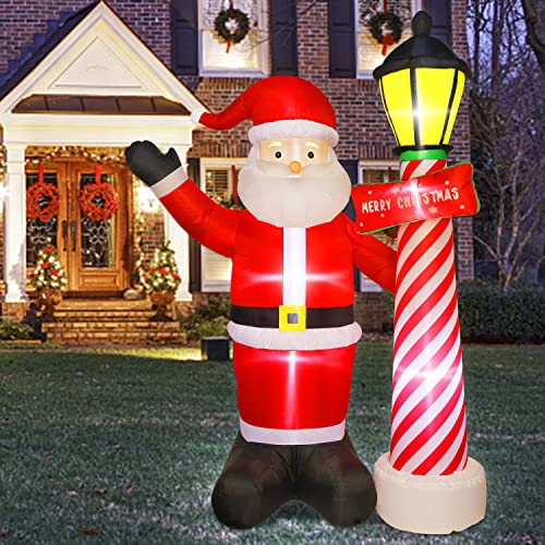 Sand Mine 8 Ft Christmas Inflatables Blow Up Yard Decorations, Inflatable Santa Claus Christmas Outdoor Decoration, Blow Up Santa Claus With Lighthouse For Christmas Indoor Outdoor Yard Decorations #TOP5