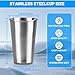 HAMILADUO 4Pack 16 oz Stainless Steel Pint Cups,Stainless Steel Cup,Pint Cup Tumbler，water Tumbler,Stackable,Reusable,BPA Free, (4)