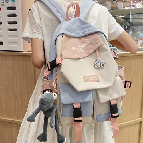 Cute Large Capacity Backpack Women Waterproof Harajuku Backpack for Man Female Laptop Bag Travel Backpack (Red)4