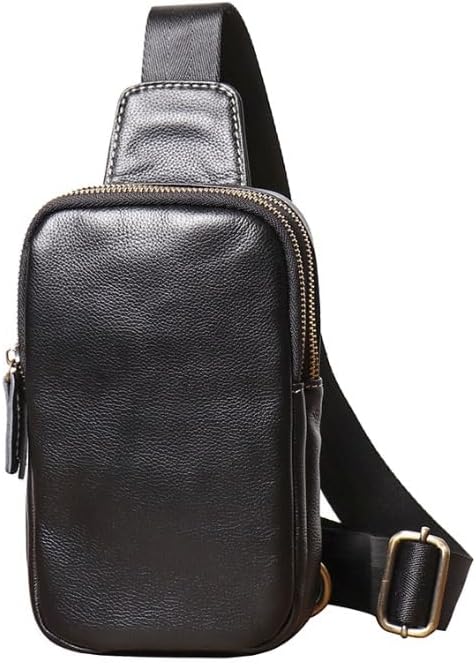 Men's Leather Crossbody Bag with Large Capacity Casual Versatile Single Shoulder