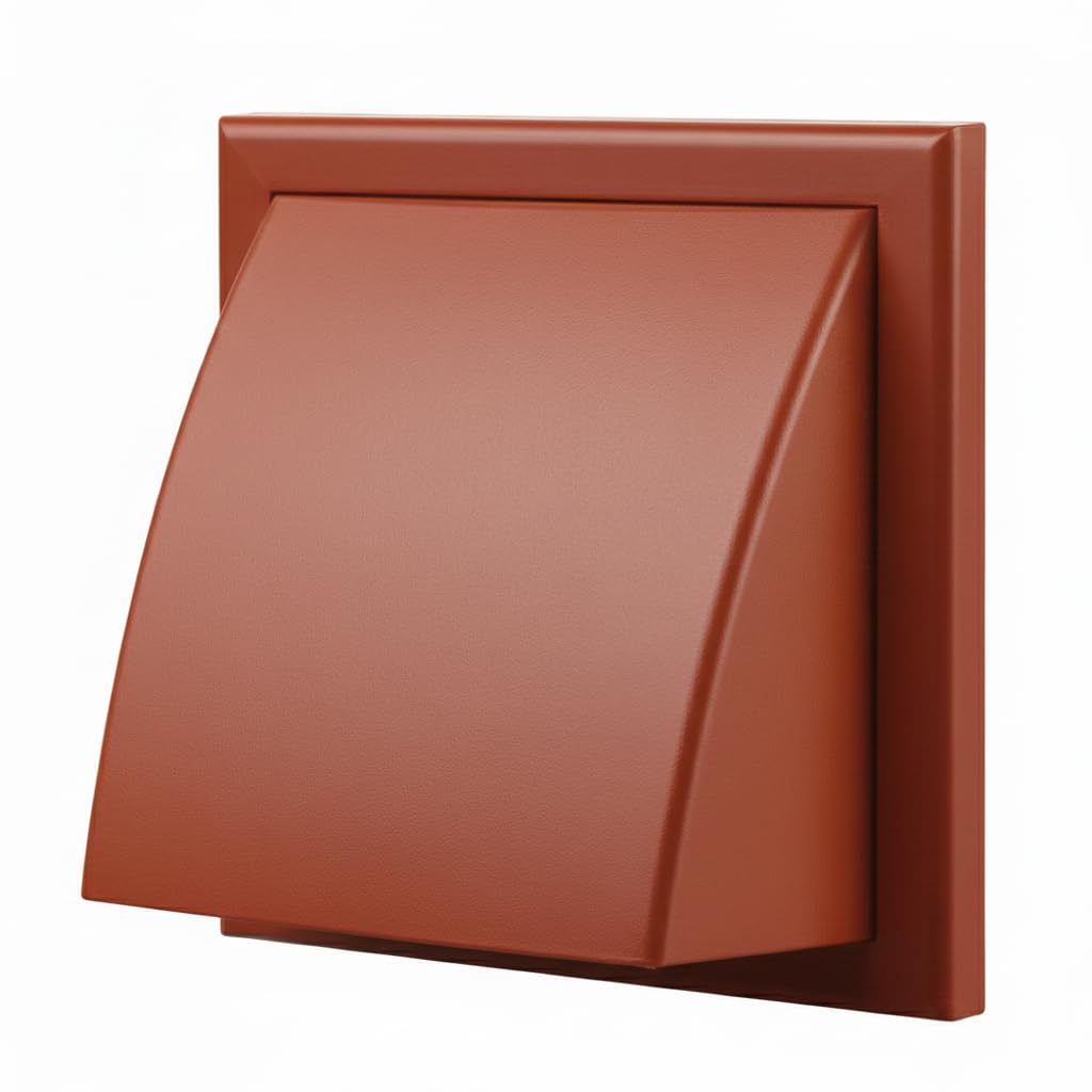 Vents Uk Terracotta Vents 125Mm Cowled External Wall Vent Cover – 185 X 185Mm Diameter Vent For Bathroom, Kitchen & Cooker Hood Ventilation