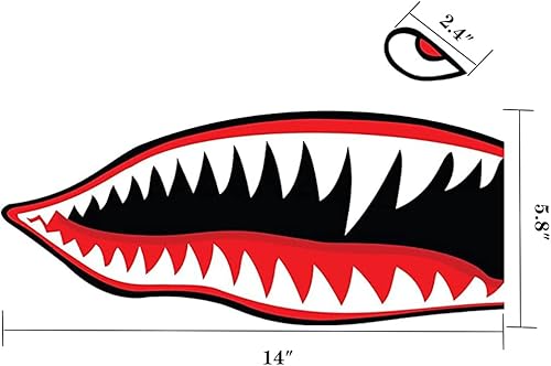 Miniatura 2 de MOOCY 2 calcomanías reflectantes de boca de tiburón, impermeables, accesorios gráficos divertidos para automóvil, kayak, canoa, pesca, barco,