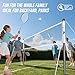 Patiassy Professional Badminton Set with Carbon Aluminum Badminton Rackets Set of 4, Outdoor Portable Badminton Net with Winch System, 4 Nylon Badminton Shuttlecocks and Bag