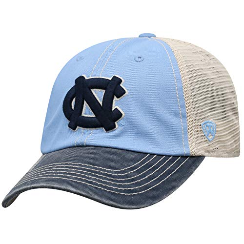 Top of the World North Carolina Tar Heels Men's Relaxed Fit Adjustable Mesh Offroad Hat Team Color Icon, Adjustable