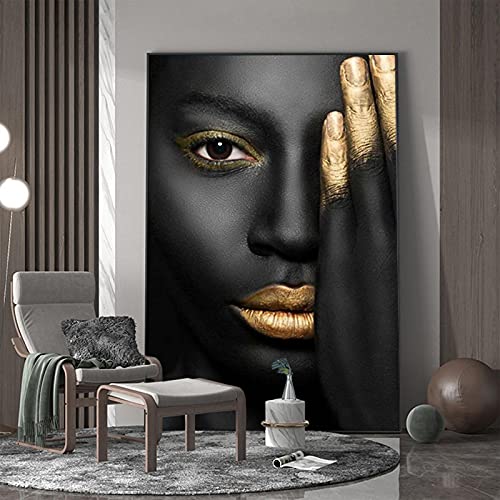 Peinture femme africaine sur toile de qualite superieure d'art contemporain mural