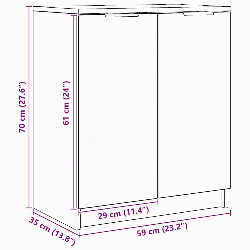 vidaXL Armoire à Chaussures chêne Artisanal Bois d'ingénierie